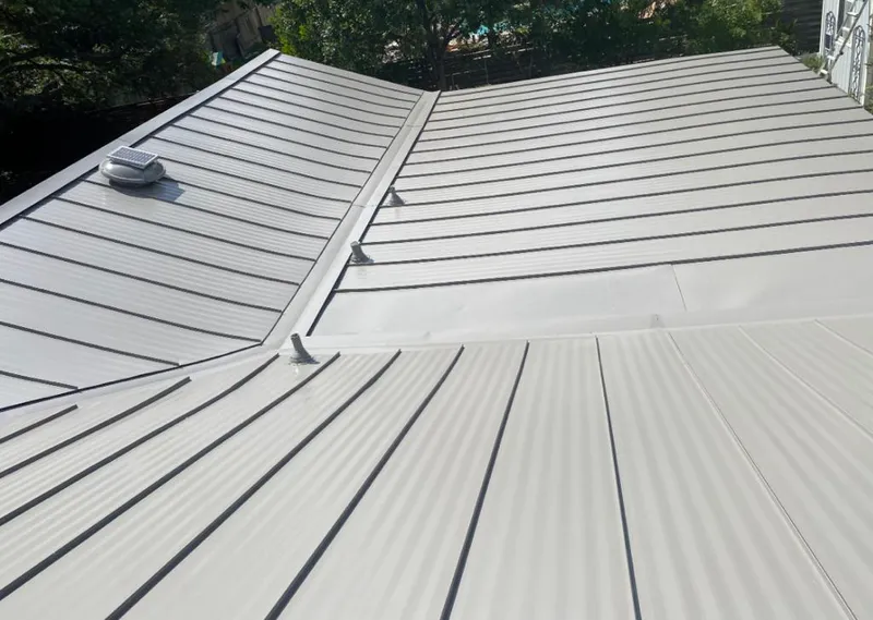Solar attic fan installed on a metal roof for Roof Ventilation in Macedonia